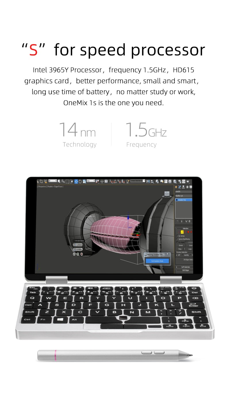 Netbook One Mix Yoga Pocket Laptop Intel Celeron 3965Y Gamepad Game Player 7 inch
