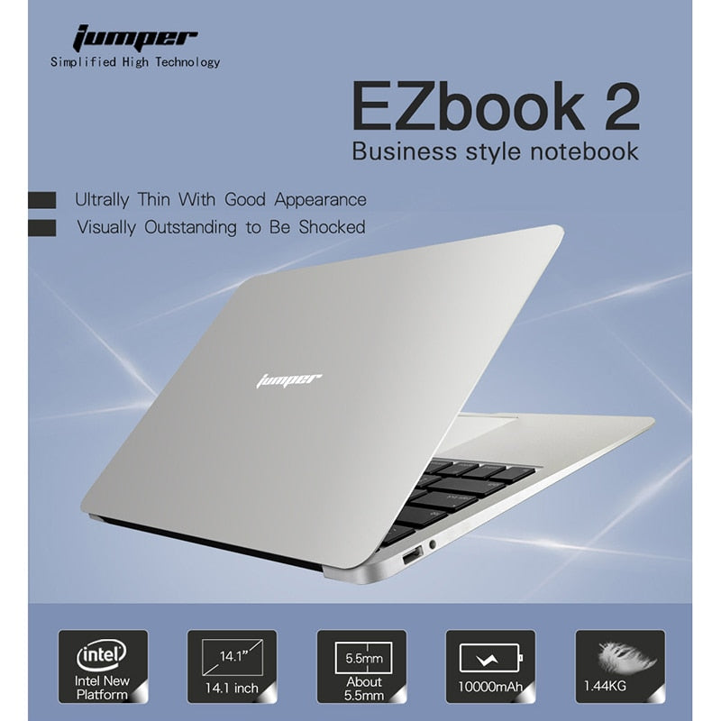 Jumper EZbook 2 Windows 10 Laptop Intel 4GB RAM 64GB Quad Core 14.1 Inch