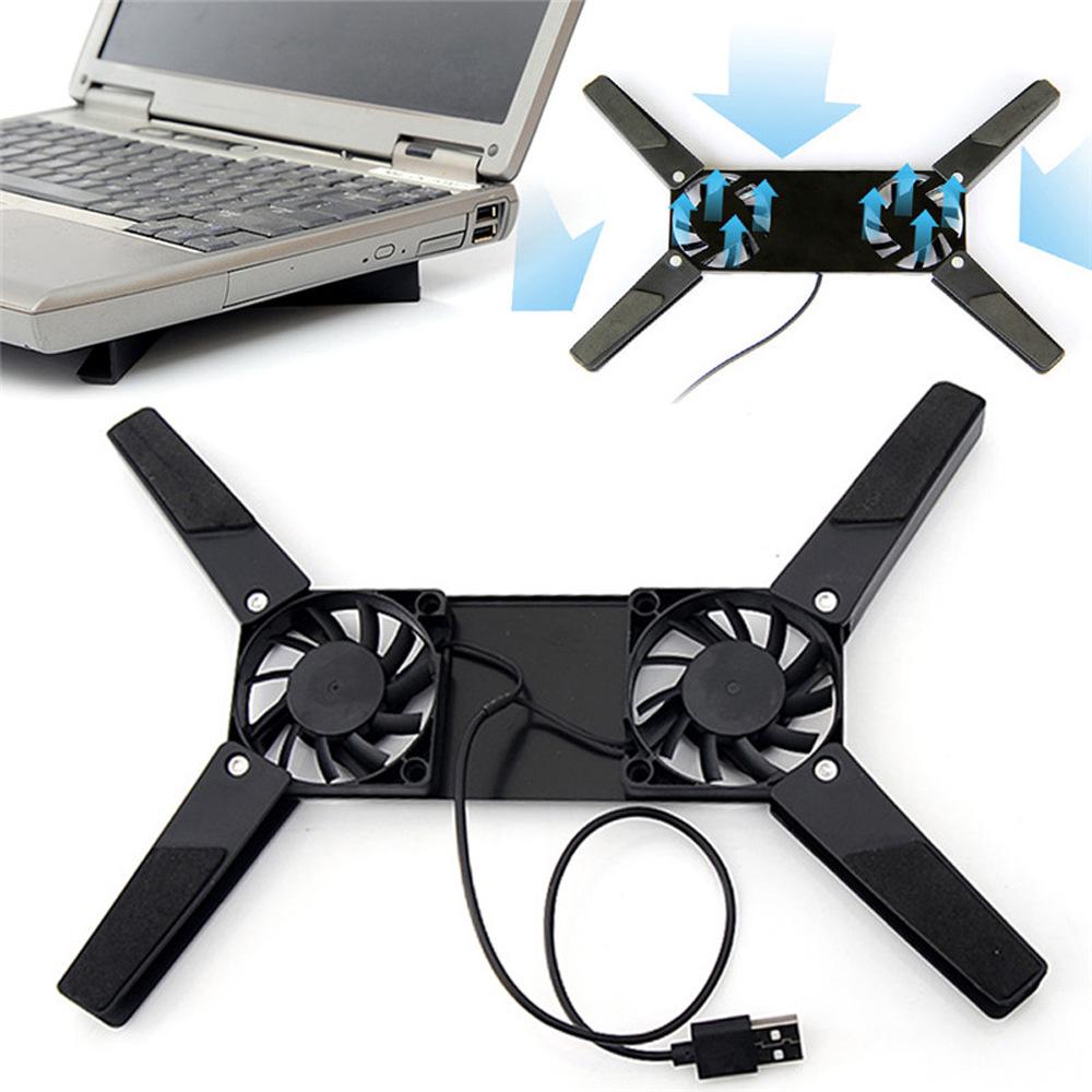 Laptop Desk Support Dual Cooling Fan Notebook Computer Stand Foldable