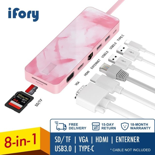 USB Type C Hub to HDMI Multi USB 3.0 Power Adapter For MacBook Pro